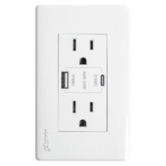 TOMACORRIENTE DOBLE POLARIZADO 15A 110/250V + USB-A + USB-C BLANCO AQUA MAVIJU EL080123
