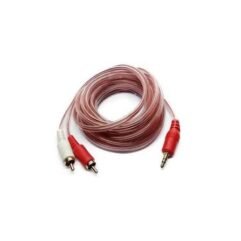 CABLE DE AUDIO 2 PLUG RCA X 1 PLUG 3.5 TRANSP. ESTEREO 6MTS CB-68