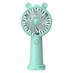 MINI VENTILADOR PORTATIL RECARGABLE INCLUYE BASE Y CABLE DC 3 VELOCIDADES VERDE FY-FH02GR