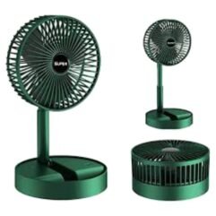 MINI VENTILADOR PORTATIL RECARGABLE CON CABLE DC TIPO-C 3 VELOCIDAD VERDE RETRACTIL 9W FY-FH03