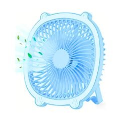 MINI VENTILADOR PORTATIL NO RECARGABLE CON CABLE DC TIPO-C 1 VELOCIDAD CELESTE SIN LUZ LED 3W FY-FH04