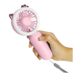 MINI FAN VENTILADOR RECARGABLE CON LED ROSADO FY-FH07PK