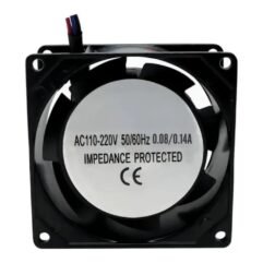 VENTILADOR 220V AC 0.14A 12X12X3.75 METALICO GRANDE HD-12038-220V